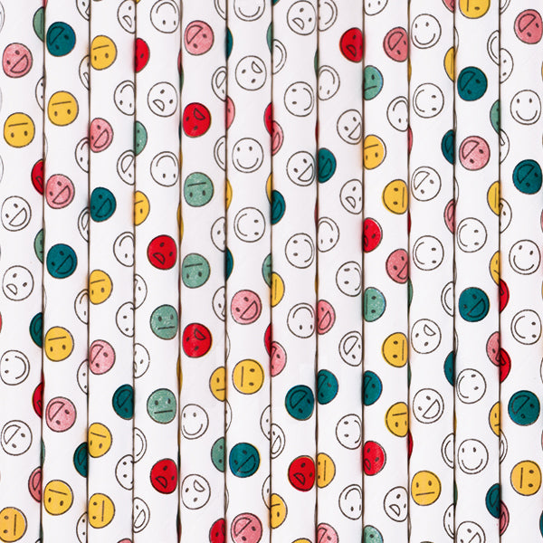 25 cannucce in carta – happy faces