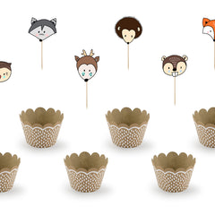 6 cupcake kit - Animali del bosco