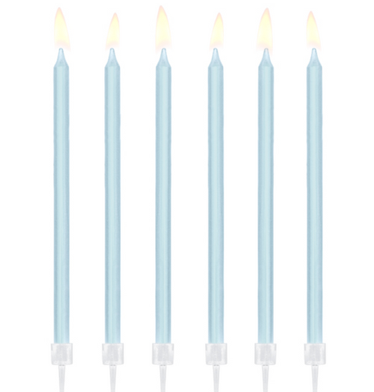 12 candeline lunghe - azzurro pastello