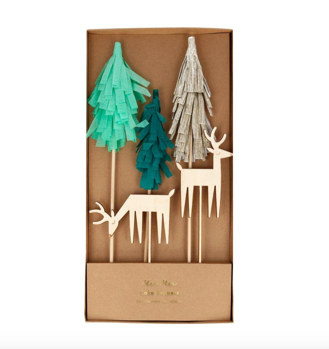 cake topper in legno - foresta