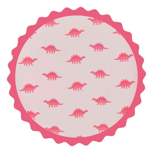 8 piatti in carta - dinosauro rosa