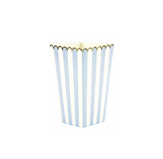 8 popcorn box - righe azzurro pastello