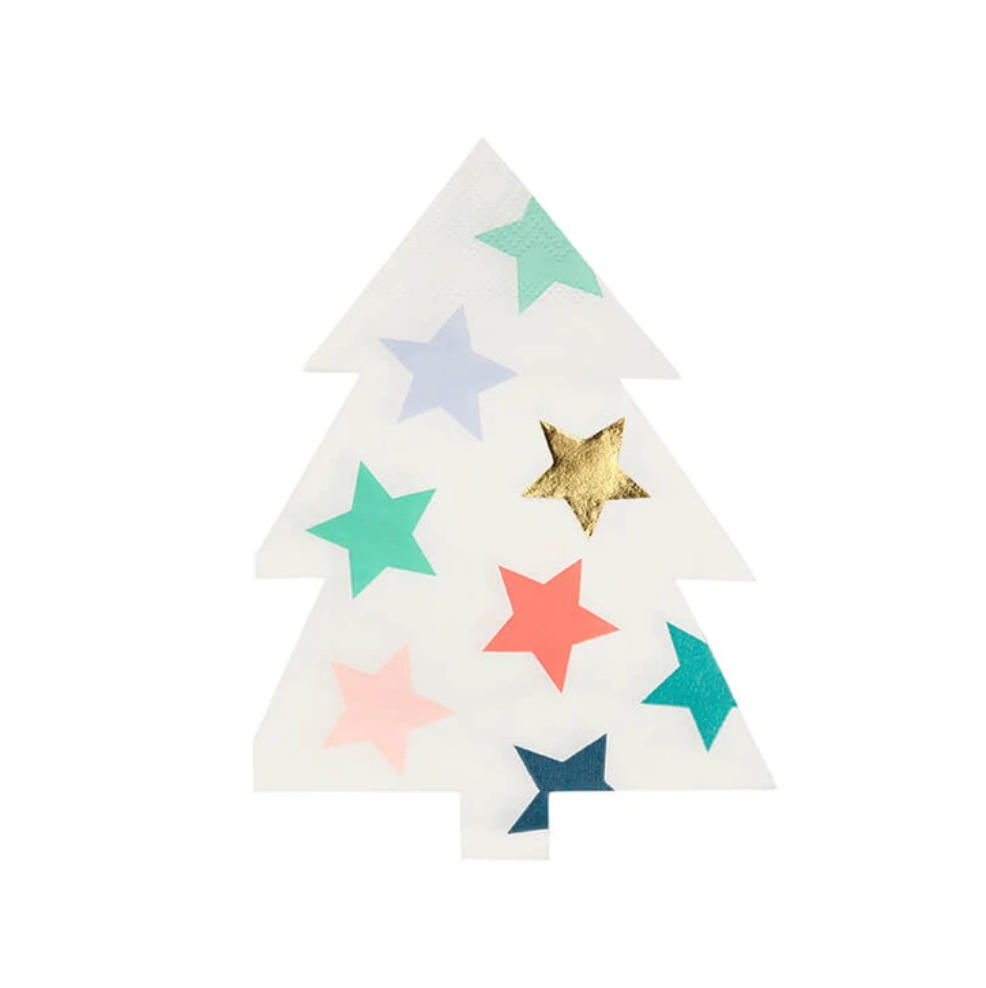 16 tovaglioli in carta - albero di Natale multicolor