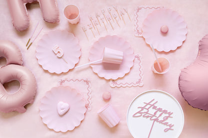 12 candeline lunghe 14 cm- rosa pastello  e oro