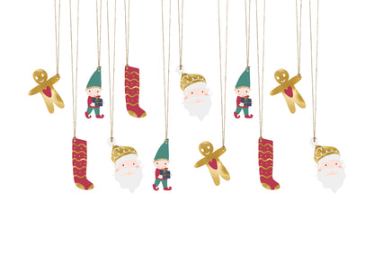 12 gift tags - Mix Natale