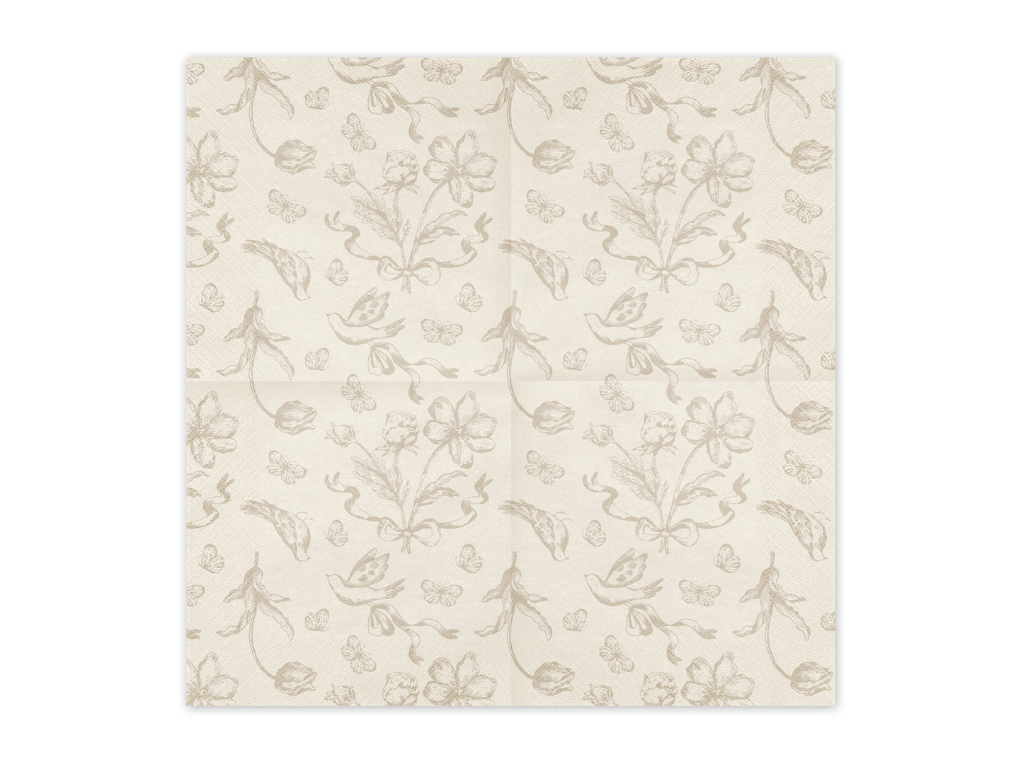 12 tovaglioli - Stampa Natura illustrata- Crema