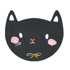 20 tovaglioli - sagoma gattino nero