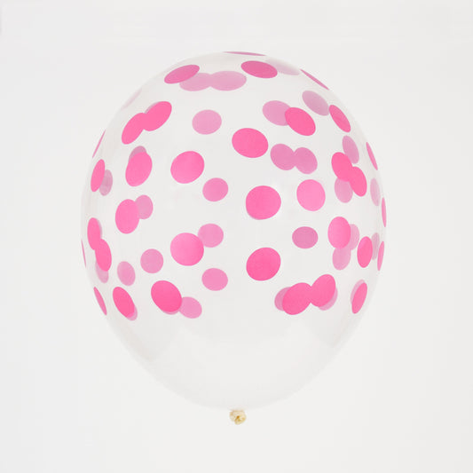 5 Palloncini GRANDE 30cm - coriandoli fuxia