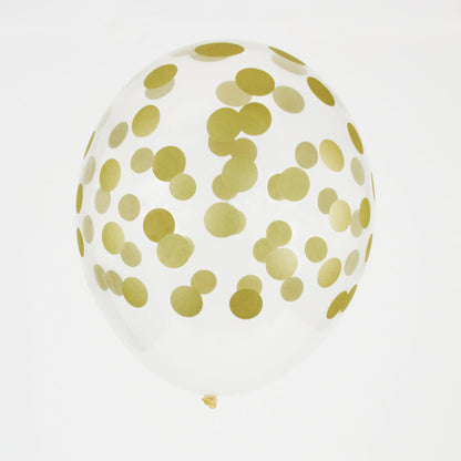 5 Palloncini GRANDE 30cm - coriandoli oro