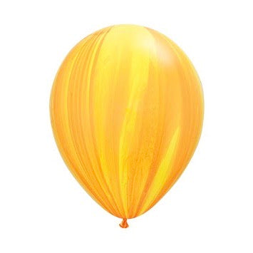 5 Palloncini GRANDE 30cm - giallo e arancio marmorizzato