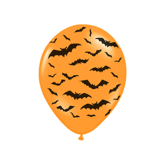 Palloncino GRANDE 30cm - Arancione stampa pipistrelli