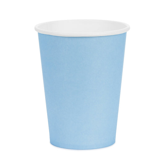 6 bicchieri in carta - Tinta Unita - Azzurro Pastello