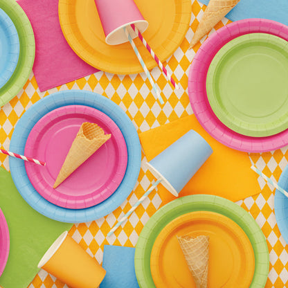 6 bicchieri in carta - Tinta Unita - Azzurro Pastello