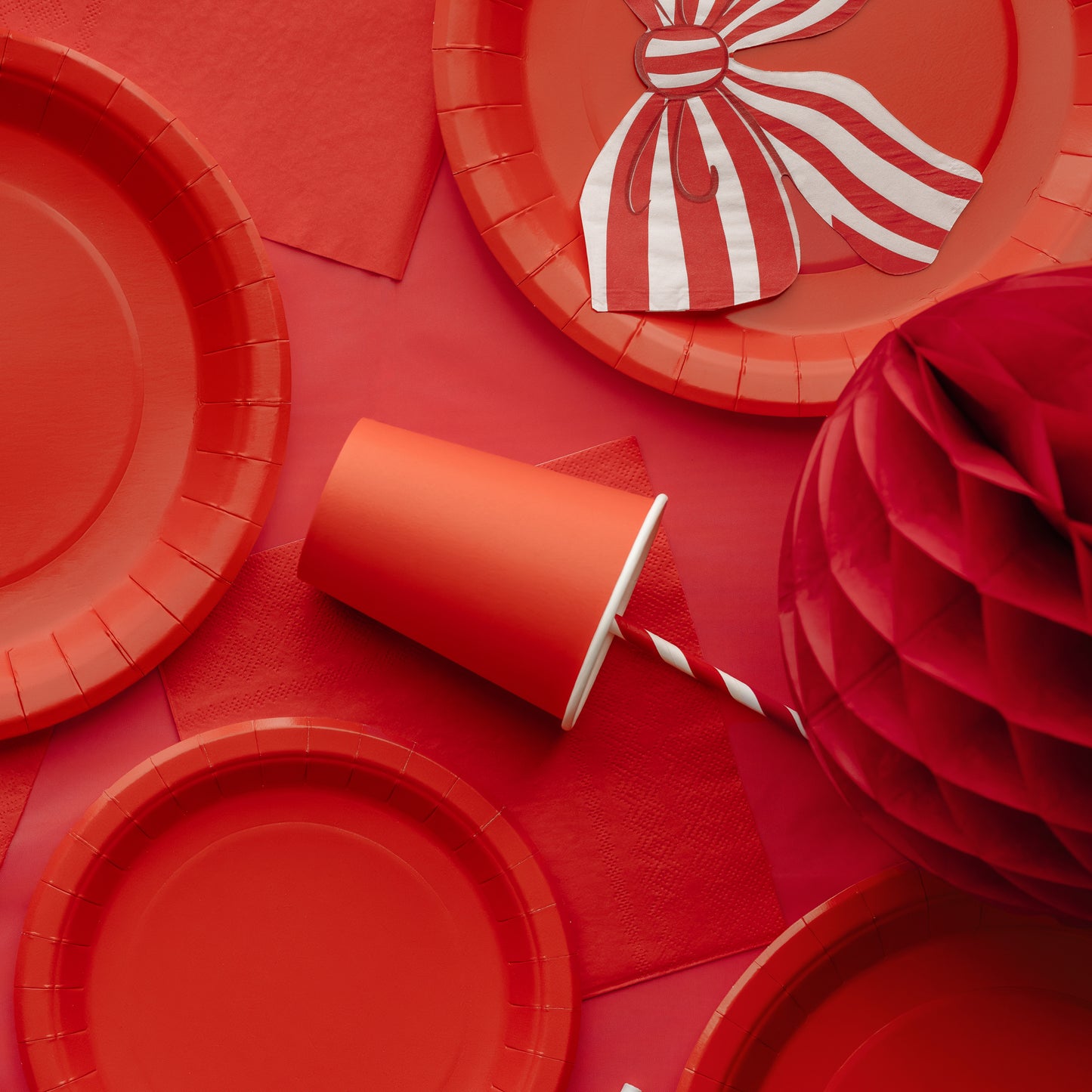 6 bicchieri in carta - Tinta Unita - Rosso Vivace