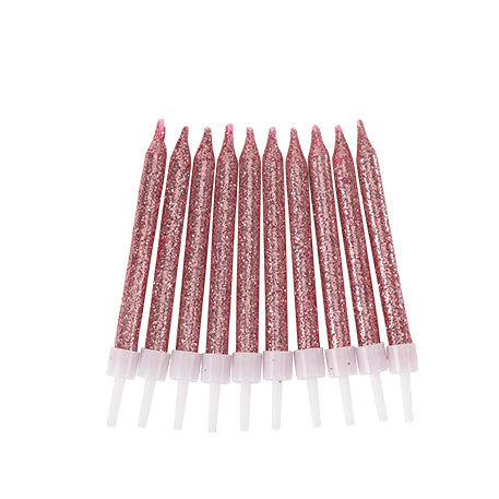 10 Candeline - Rosa Glitter