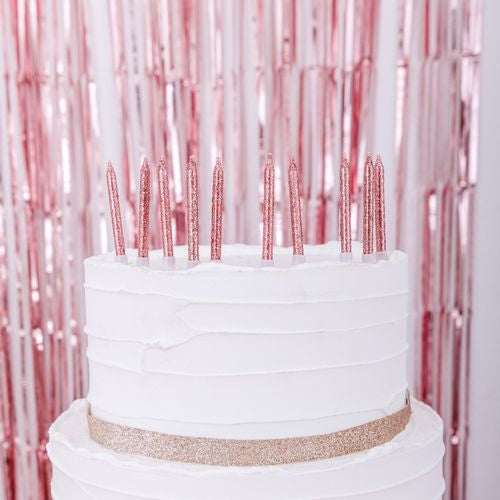 10 Candeline - Rosa Glitter