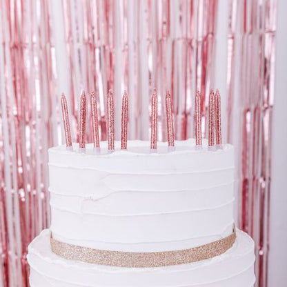 10 Candeline - Rosa Glitter