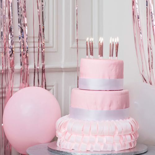 10 Candeline - Rosa Glitter