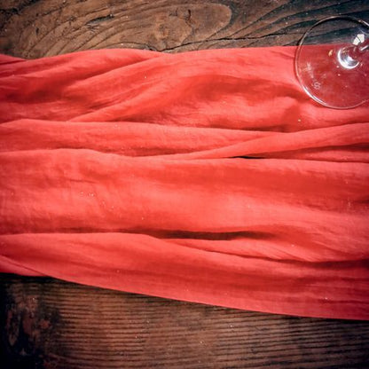 Runner in Lino - Rosso Acceso 28x500cm