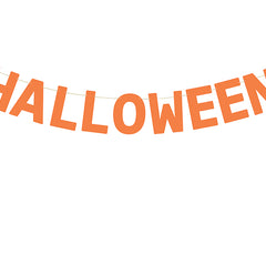 Bandierina in carta - Scritta Halloween Arancione