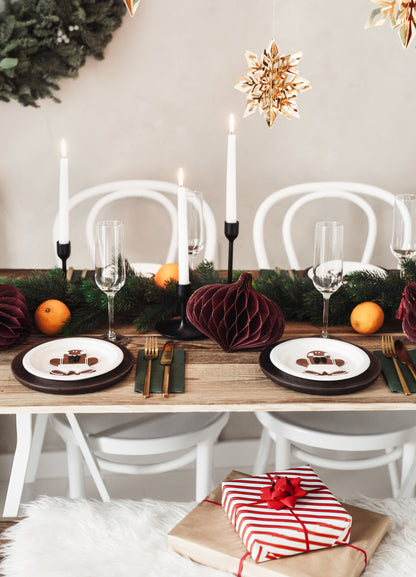 Decorazione in carta - Ovale Bordeaux