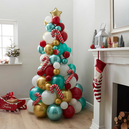 albero di natale di palloncini - rosso