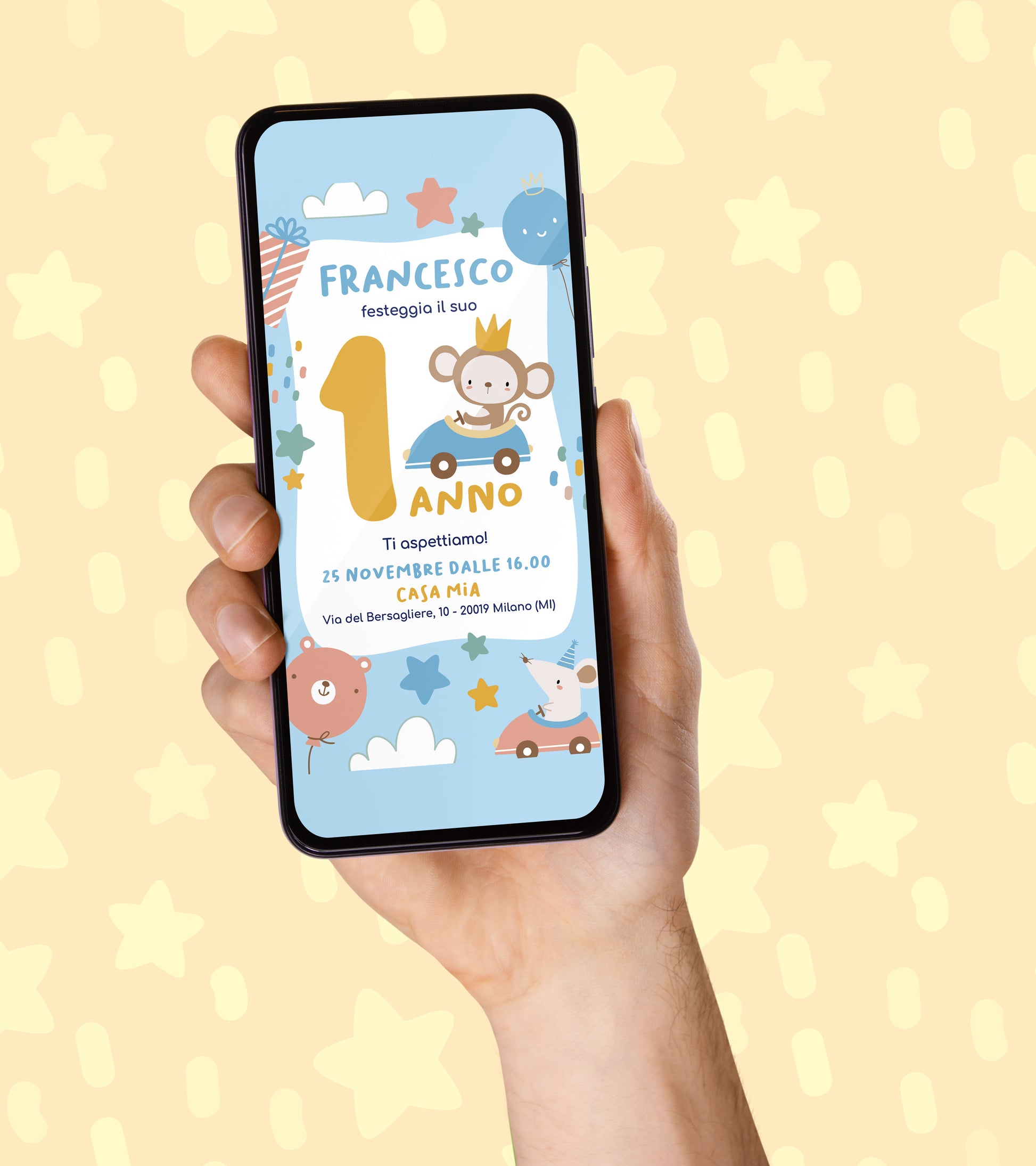 Invito Compleanno WhatsApp Personalizzato per il 1° Compleanno