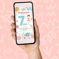 Invito Compleanno WhatsApp Personalizzato a Tema Principessa