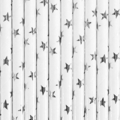 10 cannucce in carta – stelle argento