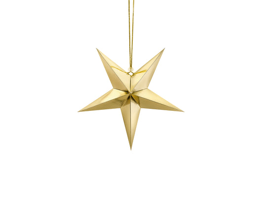 Decorazione Stella in carta specchiata - 30 cm - Oro