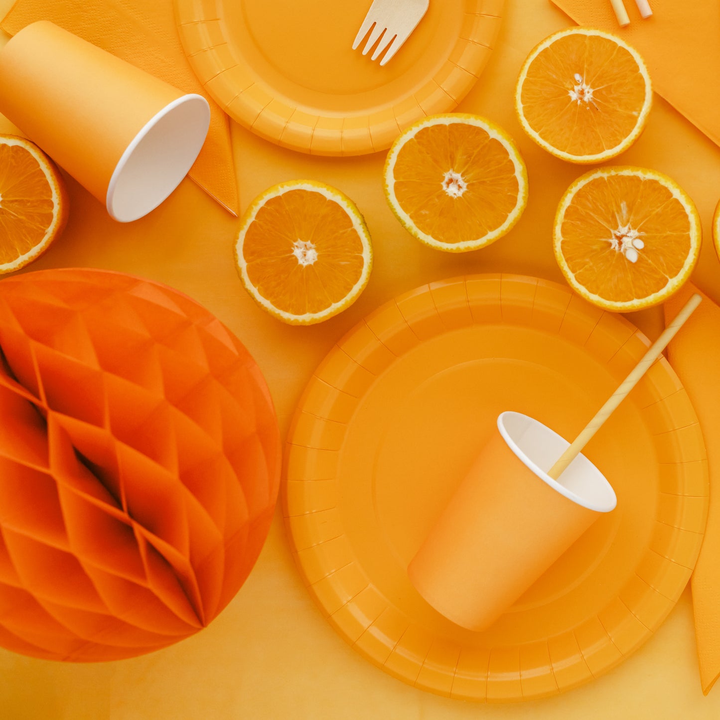 Tovaglia Rettangolare in plastica - Arancione 137x183 cm