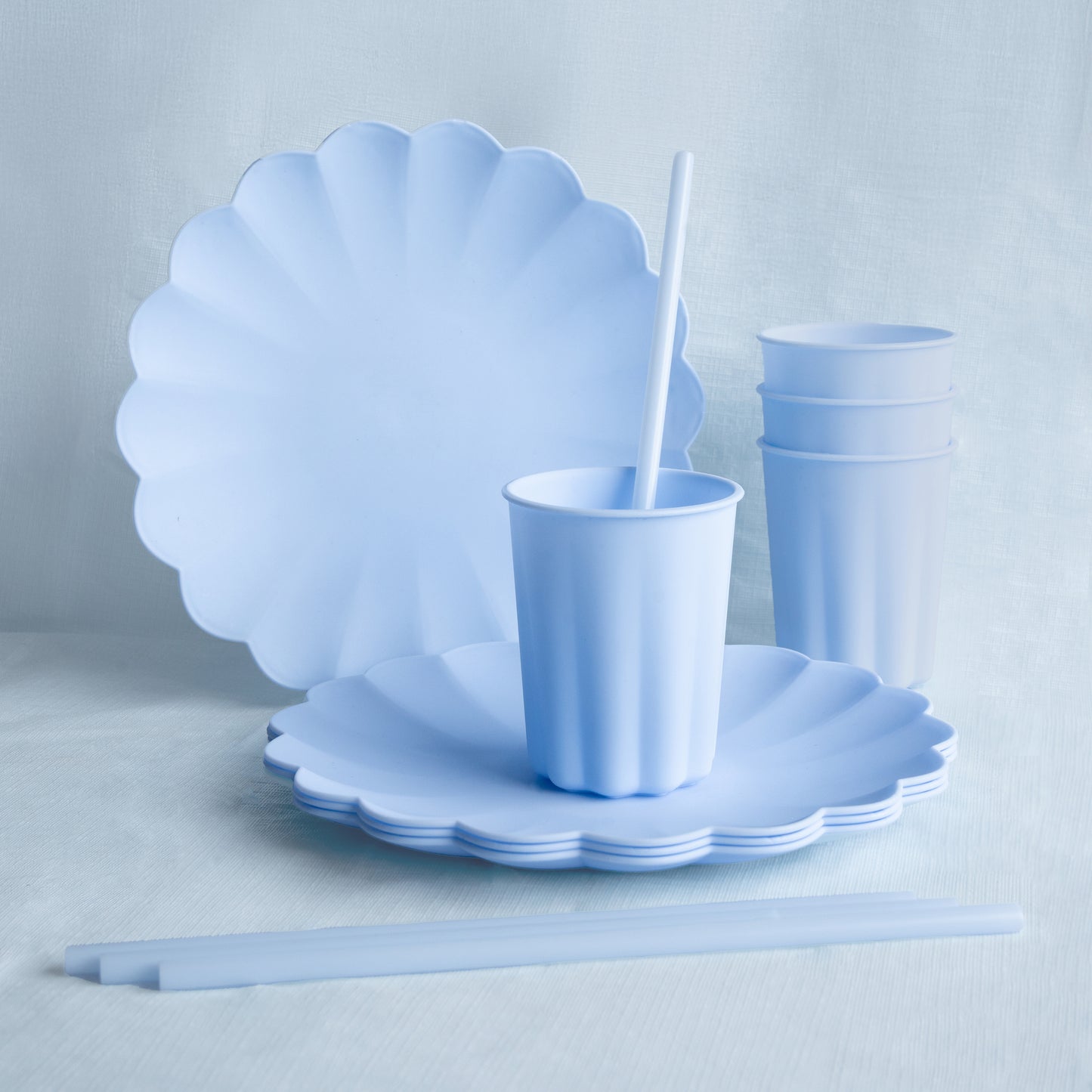 Tovaglia misto cotone - Azzurro Pastello 120x180 cm