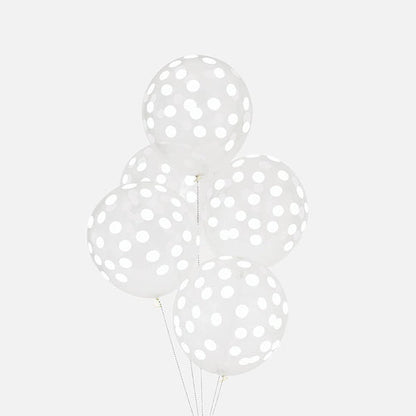 Palloncino GRANDE 30cm - coriandoli bianco