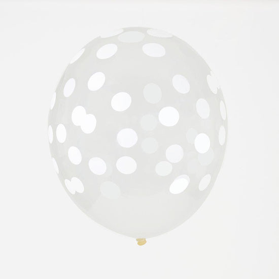 Palloncino GRANDE 30cm - coriandoli bianco