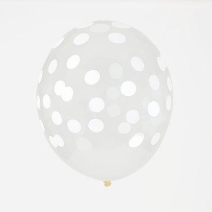Palloncino GRANDE 30cm - coriandoli bianco