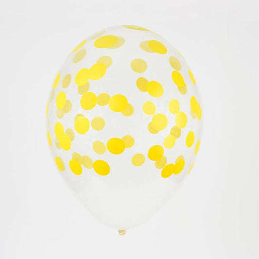 Palloncino GRANDE 30cm - coriandoli giallo