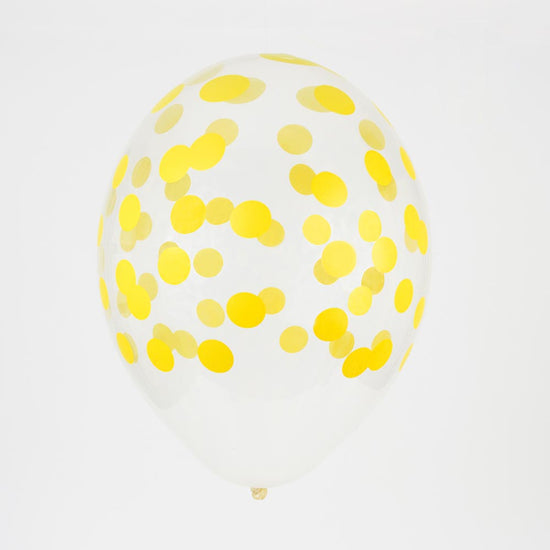 5 Palloncini GRANDE 30cm - coriandoli giallo