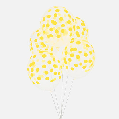 Palloncino GRANDE 30cm - coriandoli giallo