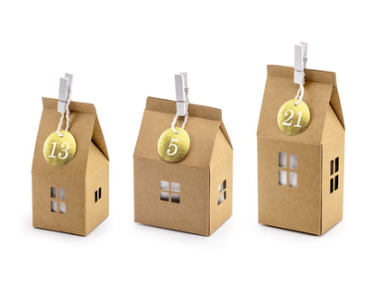 Calendario dell'Avvento - Casette in carta