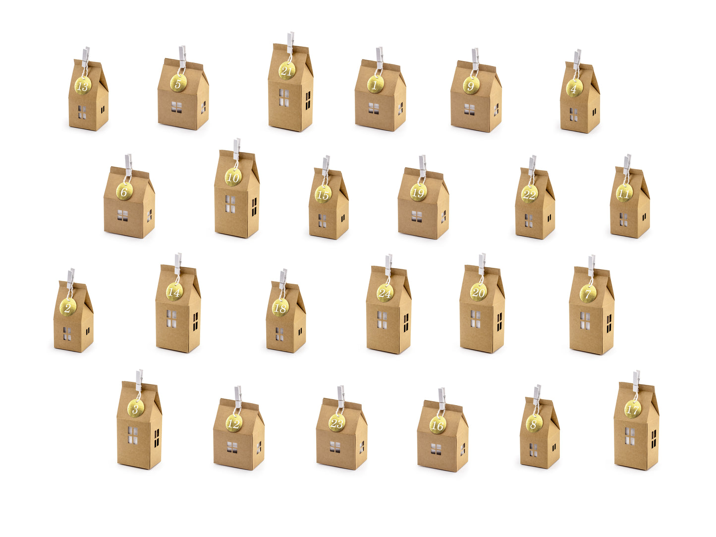 Calendario dell'Avvento - Casette in carta