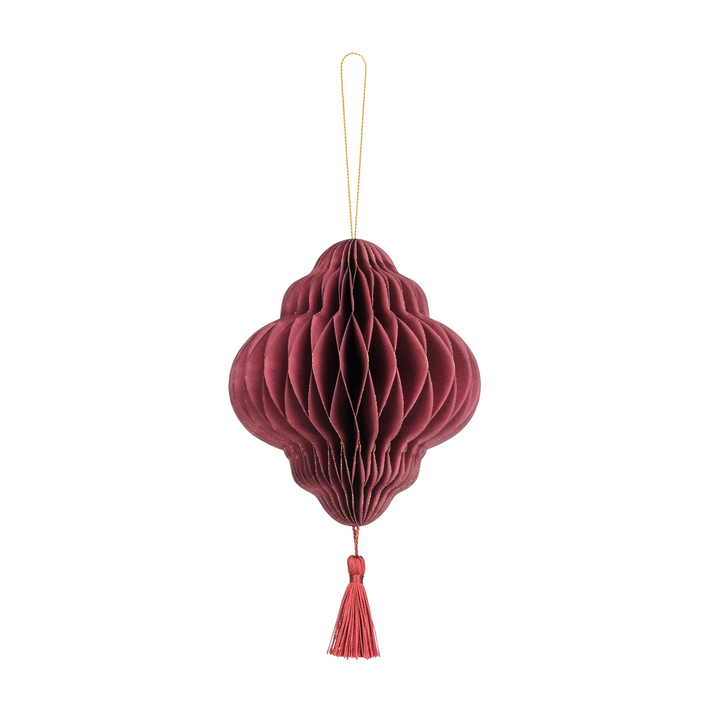 Decorazione in carta - Lanterna Bordeaux con nappina