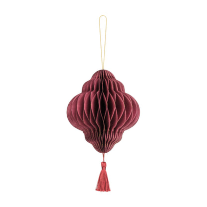 Decorazione in carta - Lanterna Bordeaux con nappina