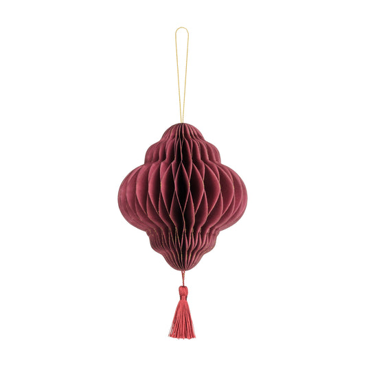 Decorazione in carta - Lanterna Bordeaux con nappina