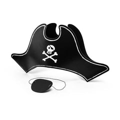 Cappello da pirata e benda sull'occhio