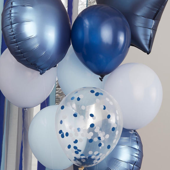 10 palloncini - mix blu