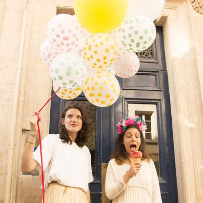 Palloncino GRANDE 30cm - coriandoli giallo