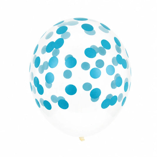 5 Palloncini GRANDE 30cm - coriandoli azzurri