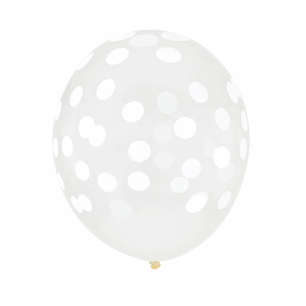 5 Palloncini GRANDE 30cm - coriandoli bianco