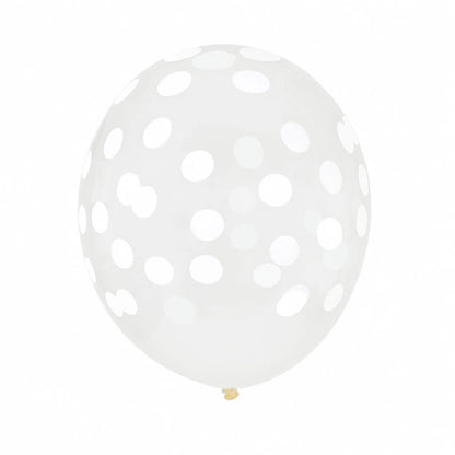 5 Palloncini GRANDE 30cm - coriandoli bianco