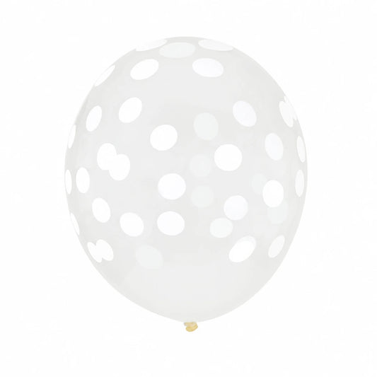 5 Palloncini GRANDE 30cm - coriandoli bianco